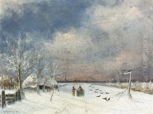 Winterliche Landschaft Oil Painting by Gerard Van Der Laan