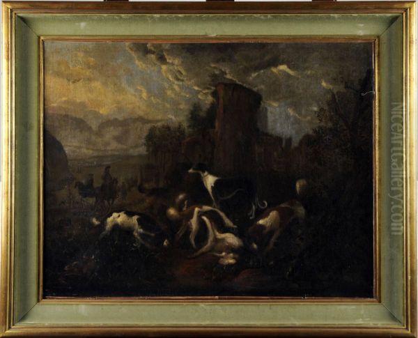 Ruine Et Chien Oil Painting by Adriaen Cornelisz. Beeldemaker