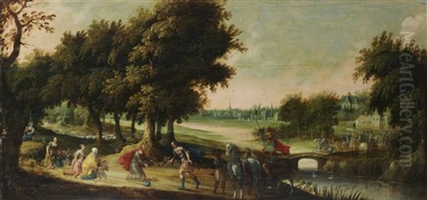 Le Recontre De Joseph Et Jacob Oil Painting by Jasper van der Laanen