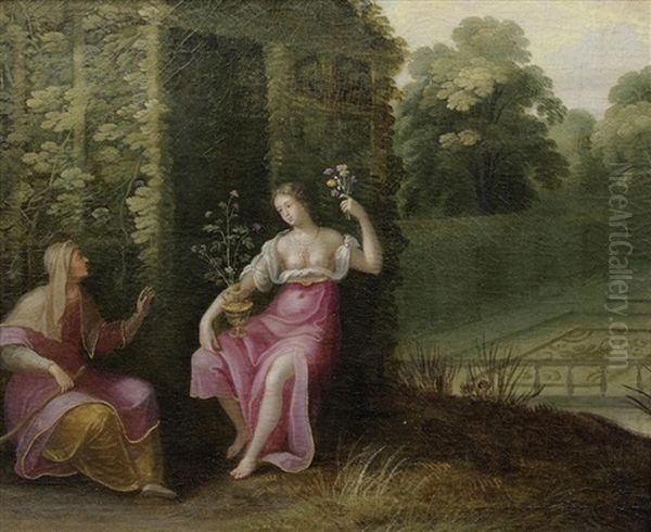 Vertumnus And Pomona Oil Painting by Jasper van der Laanen