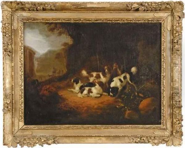 Meute D'epagneuls Au Repos Oil Painting by Adriaen Cornelisz. Beeldemaker