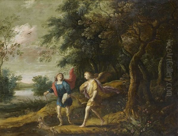 Tobie Et L'ange Raphael Oil Painting by Jasper van der Laanen