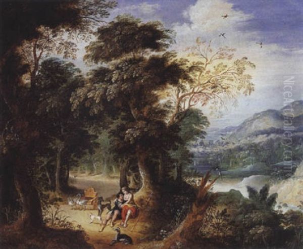 Paysage Avec Venus Et Adonis Oil Painting by Jasper van der Laanen