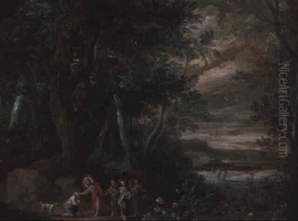 Le Christ Et Les Disciples D'emmaus Oil Painting by Jasper van der Laanen