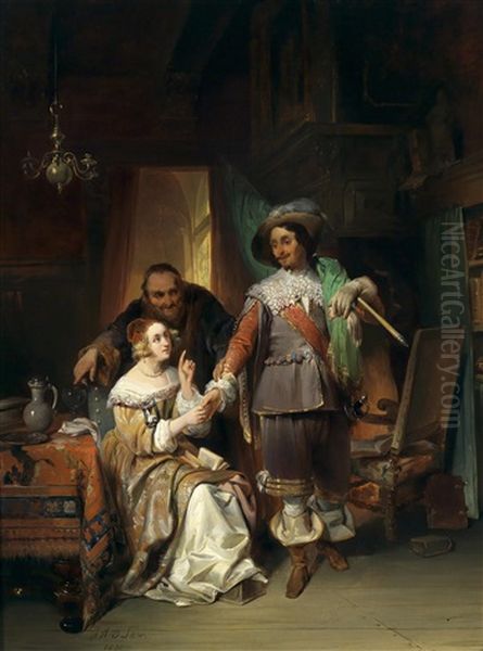 Der Freier Oil Painting by Jan Hendrik van de Laar