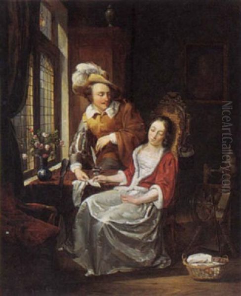 The Letter Oil Painting by Jan Hendrik van de Laar