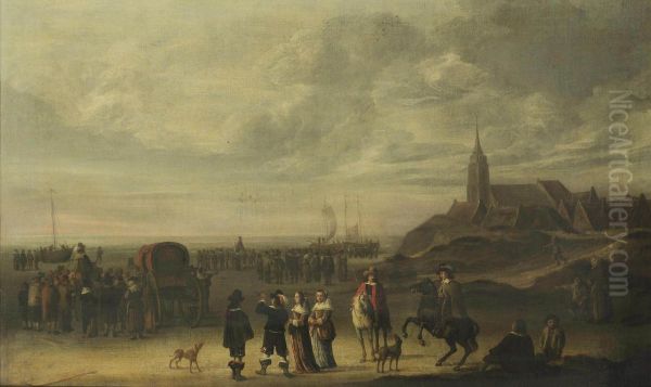 An Elegant Company Oil Painting by Cornelis Beelt