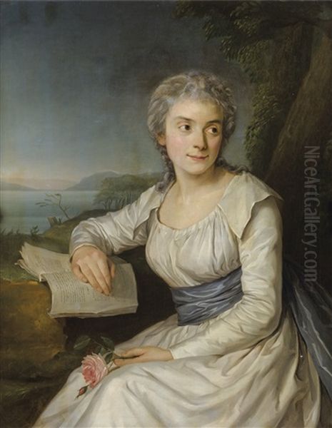 Portrait De Madame La Comtesse De Lameth Oil Painting by Adelaide Labille-Guiard