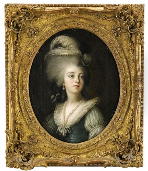 Damportratt Oil Painting by Adelaide Labille-Guiard