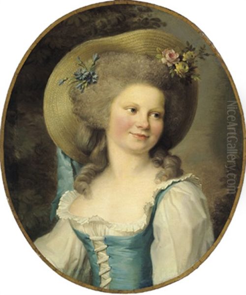 Bildnis Der Madame Dugazon In Der Rolle Der Babet Oil Painting by Adelaide Labille-Guiard