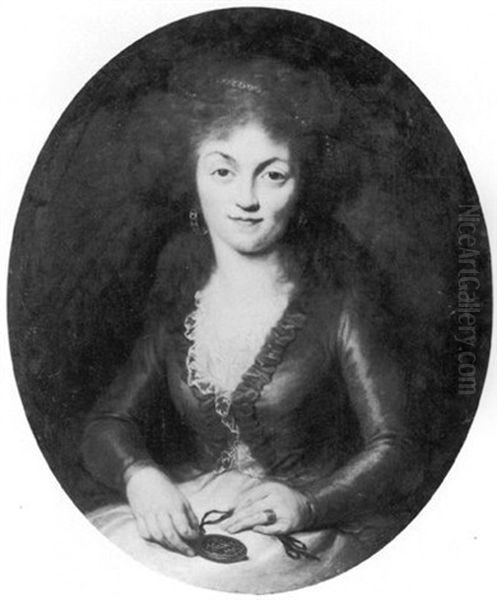 Portrait Of Marie-therese Louise De Savoie-carignan, Princesse De Lamballe Oil Painting by Adelaide Labille-Guiard