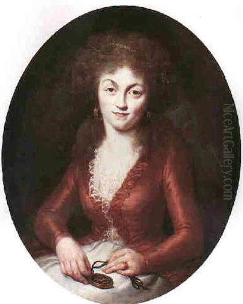 Portrait Of Marie-therese Louise De Savoie-carignan, Princesse De Lamballe Oil Painting by Adelaide Labille-Guiard