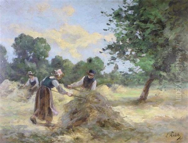 La Fenaison Oil Painting by Eugene Labitte