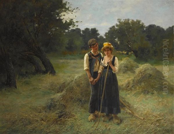 A Country Idyll Oil Painting by Eugene Labitte