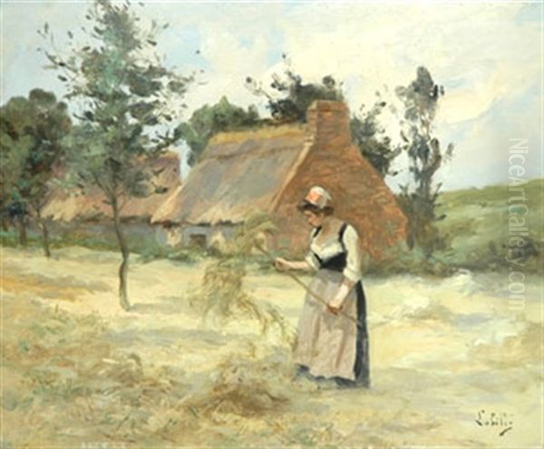 La Faneuse Oil Painting by Eugene Labitte