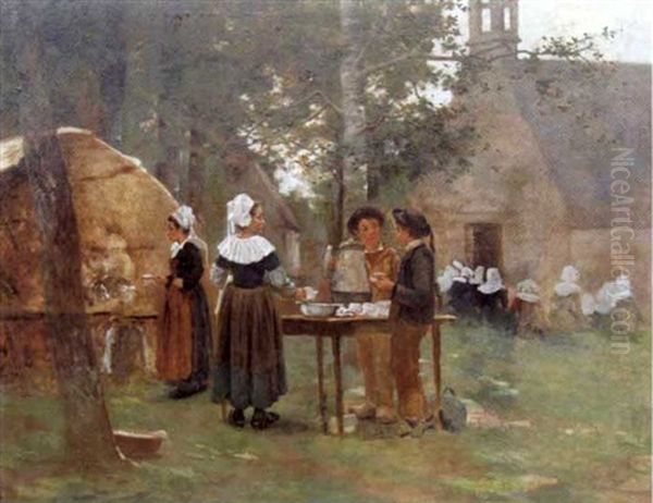 Le Fete Du Cidre En Bretagne Oil Painting by Eugene Labitte