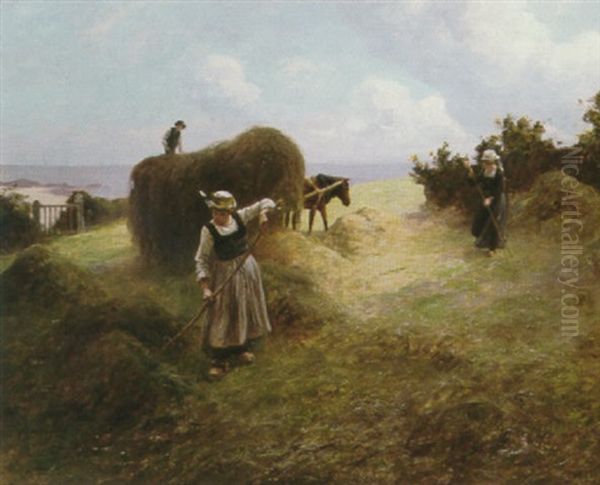 Haymaking Oil Painting by Eugene Labitte