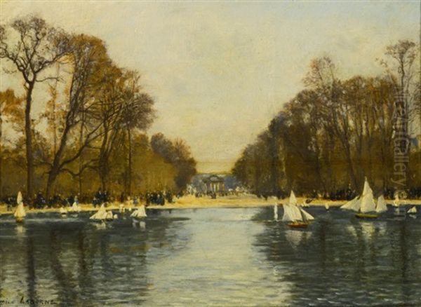 The Tuileries Gardens, Paris Oil Painting by Edme-Emile Laborne