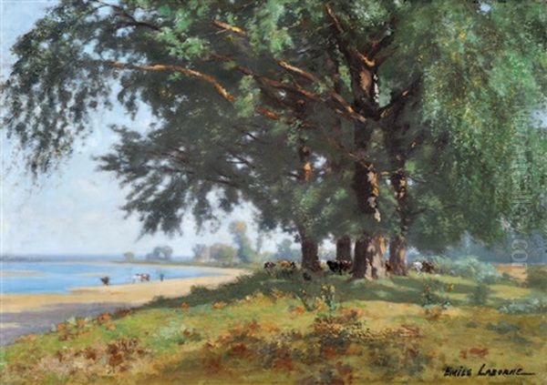 La Loire A Cande Oil Painting by Edme-Emile Laborne