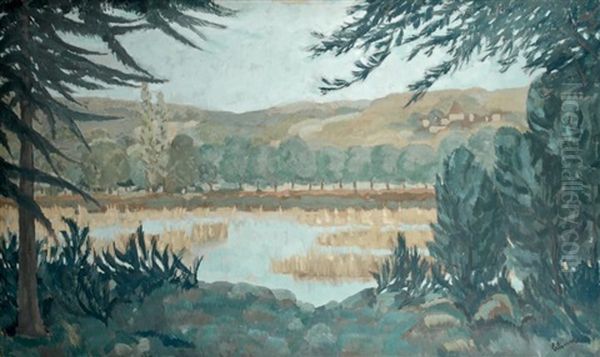 L'etang Oil Painting by Jean-Emile Laboureur