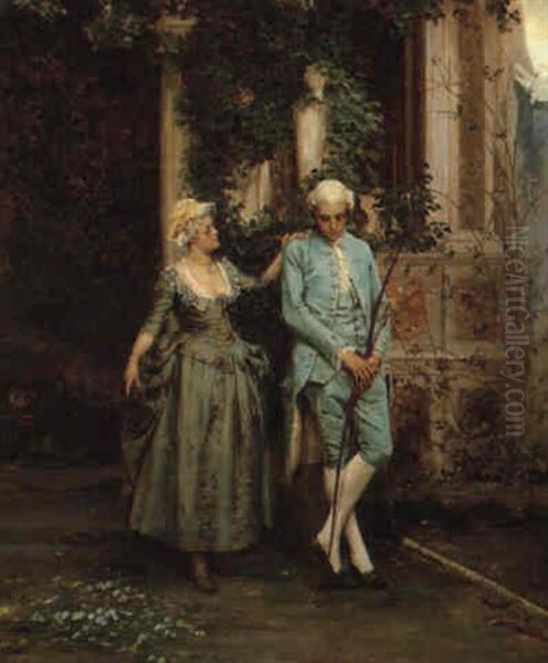 The Lovelorn Oil Painting by Auguste de (Breley) LaBrely