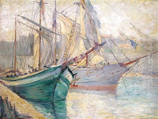 Marseille - Bassin De Carenage Oil Painting by Louis Labro-Font