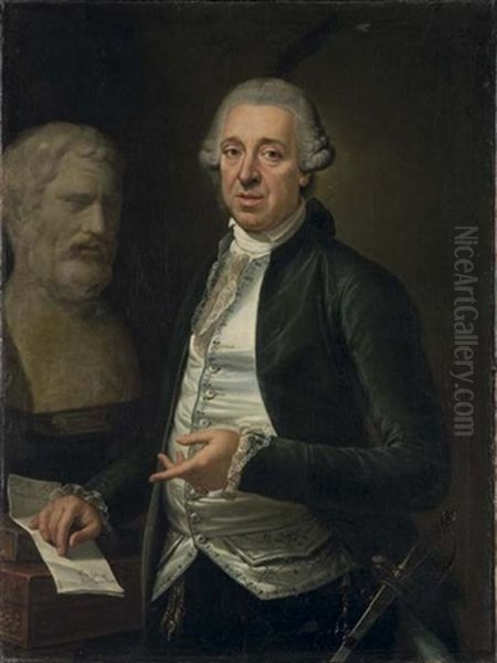 Ritratto Di Domenico De Angelis Con L'erma Di Biante Oil Painting by Pietro Labruzzi