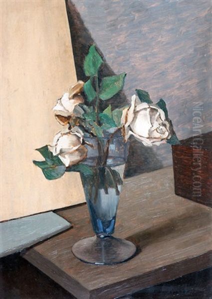 Tres Rosas Oil Painting by Fortunato Lacamera