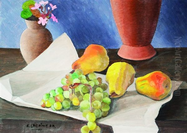 Composicion Con Uvas Oil Painting by Fortunato Lacamera