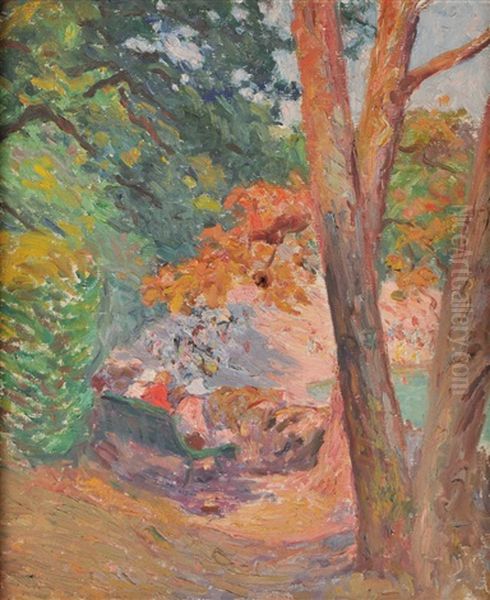 Jeunes Femmes Au Parc Oil Painting by Joseph Vital Lacaze