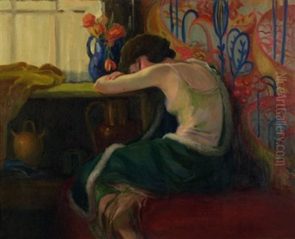 Asleep 'till Dawn Oil Painting by Bertha Lacey