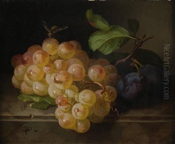 Fruchtestillleben Mit Biene Oil Painting by Andreas Lach