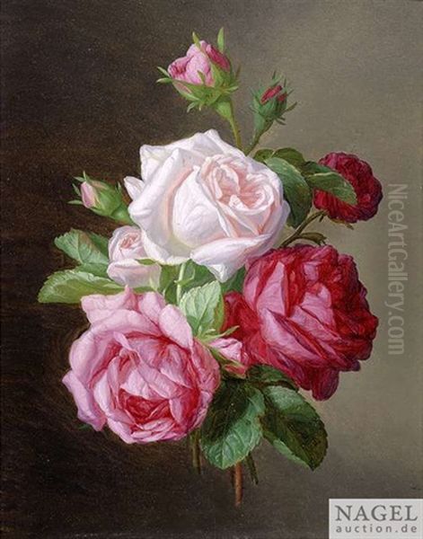 Still Life Of Roses Oil Painting by Andreas Lach