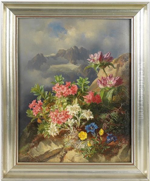 Alpenblumen Oil Painting by Andreas Lach