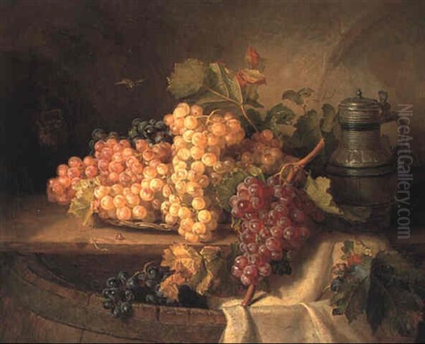 Still Life With Grapes And A Tankard Oil Painting by Andreas Lach