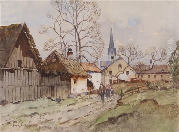 Roitham, Ob.ost. Oil Painting by Fritz Lach