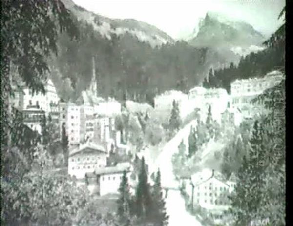 Ansicht Von Badgastein Oil Painting by Fritz Lach