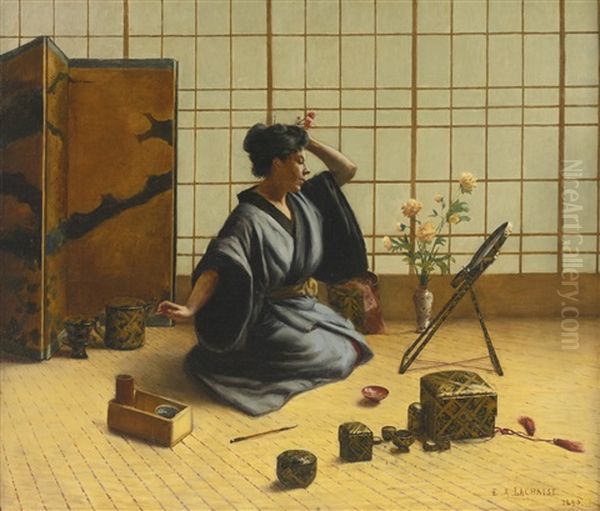 A Japanese Room Oil Painting by Eugene Armand Lachaise