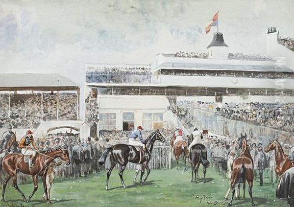 Tattenham Corner The Derby Oil Painting by John Beer