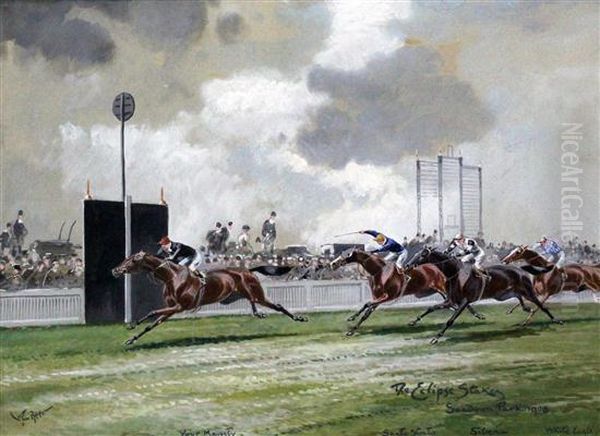 The Eclipse Stakes, Sandown Park Oil Painting by John Beer