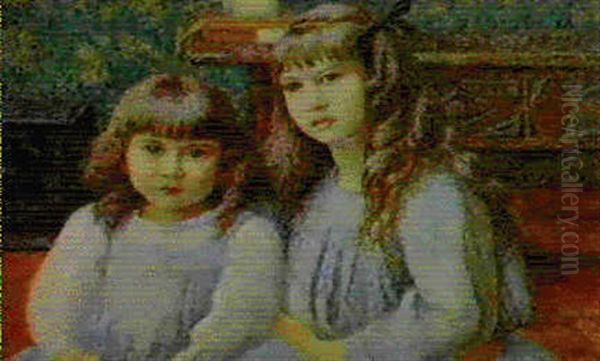 Sylvie Et Nigelle Lacombe Oil Painting by Georges Lacombe