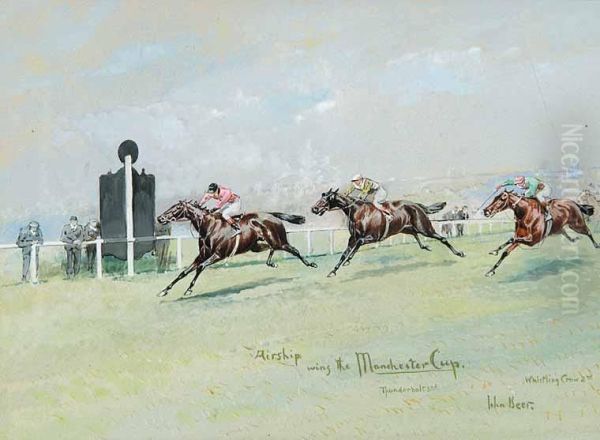 Airship Wins The Manchester Cup Oil Painting by John Beer