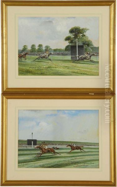 The Great Eastern Railway Handicap Newmarket Oil Painting by John Beer