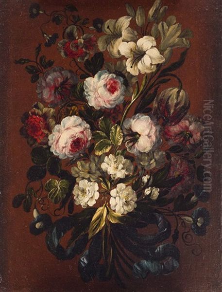 Ramo De Rosas Y Azucenas Oil Painting by Gabriel de LaCorte