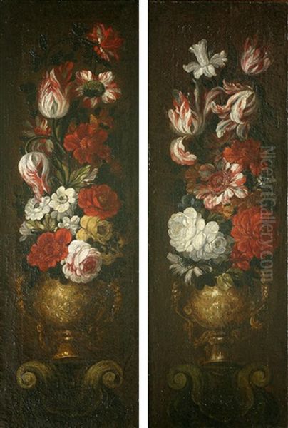 Floreros (pair) Oil Painting by Gabriel de LaCorte