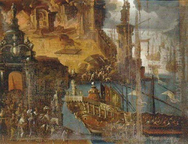 El Saqueo De Troya Oil Painting by Juan de LaCorte