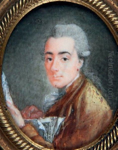 Autoportrait Du Peintre Oil Painting by Pierre (Pere) (Delacour) Lacour