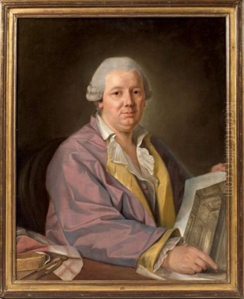 Portrait De L'architecte Louis Combes Oil Painting by Pierre (Pere) (Delacour) Lacour