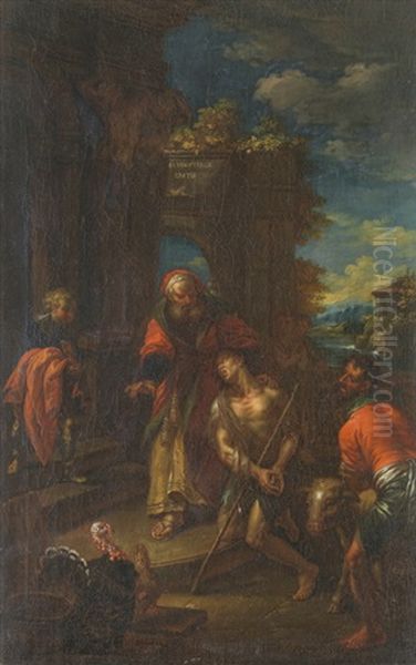 Jesus Mit Den Schachern Oil Painting by Johann Nepomuk de LaCroce