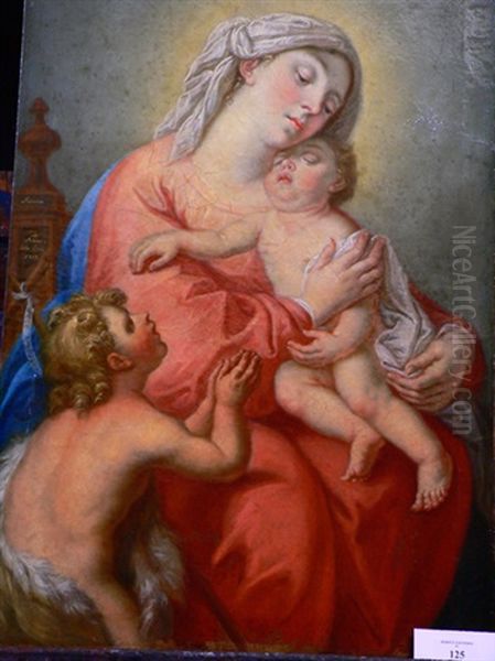 Maria Mit Kind Und Johannesknaben Oil Painting by Johann Nepomuk de LaCroce